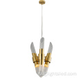 Современная роскошная стеклянная золотая светодиодная люстра подвесной светильник